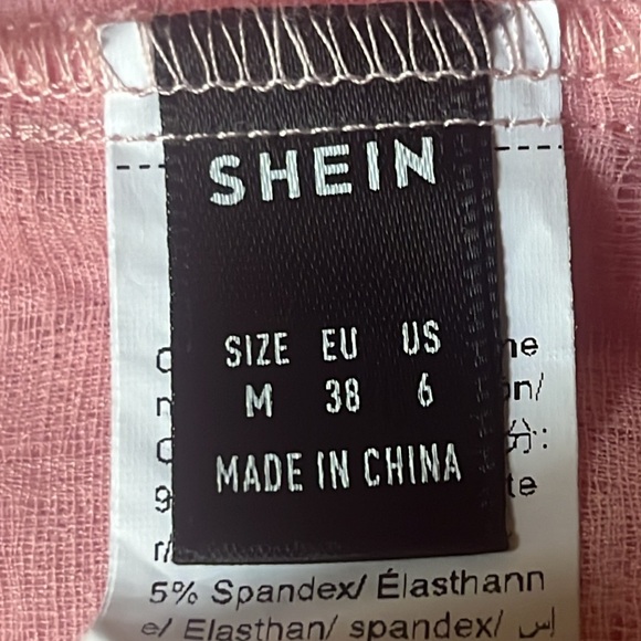 Women’s Medium SHEIN Privé Swiss Dot Notched Neckline Butterfly Sleeve Blouse - Picture 5 of 5